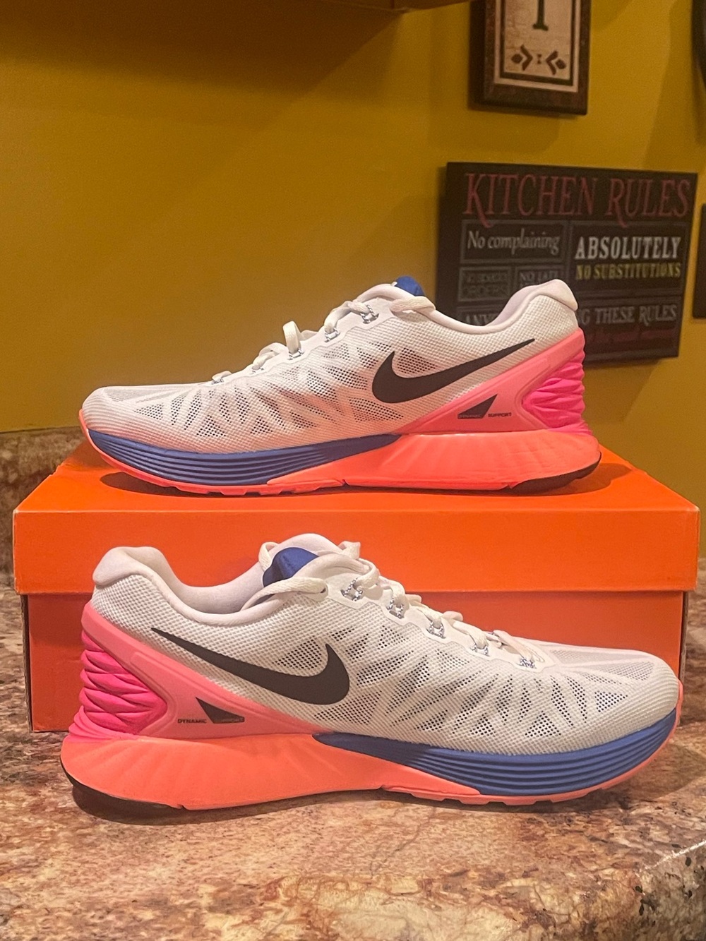 Nike White Blue Coral Women's Running Sneakers